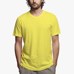 James Perse Men's MLJ3311 Short Sleeve Crew Neck Tee T-Shirt in Yellow